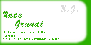 mate grundl business card