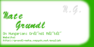 mate grundl business card